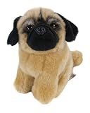 Teddys Rothenburg Kuscheltier Mops sitzend 12 cm beige/schwarz Plüschhund Plüschtier by Uni-Toys