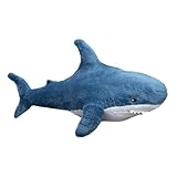 Niedlicher Hai Wal Plüschtier Stofftier Kuscheltier Weiches Kissen Puppe Wurfkissen, als und Dekoration Geschenk für Kinder (40 cm,Blau)