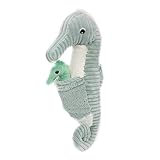 Les Déglingos Ptipotos by Plüschtier Papadou der Seepferdchen, Minze – Original – Schmusetuch ideal ab der Geburt – Geschenkidee zur Geburt – weiches Plüschtier – Minze
