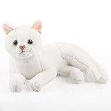 Clvsyh Niedliches Katze Plüschtier Spielzeug, Katze Kuscheltier, Weiche Katze Stofftierpuppe Geschenk für Jungen und Mädchen, 30cm, Weiß