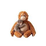 MRGIINR Punch Monkey Plüschtier, AFFE Kuscheltier, Orang-Utan-Plüschtier mit Baby Äffchen, Gorilla-Tag-Kuscheltier, waschbar und sicher für Kinder, realistisches, weiches Kuscheltier