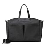 Vllcsla Wickeltasche Kinderwagen Mädchen, Schwarz, Universal Baby Kinderwagen Tasche, Mama Papa Wickeltasche Rucksack Multifunktions, mit 2 Kinderwagen Haken & Isoliertasche, 38x15x27 cm