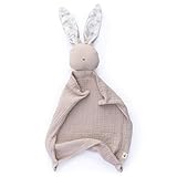 Mikito Schnuffeltuch Baby Hase - Musselin Schmusetuch als Baby Geschenk zur Geburt von Junge & Mädchen/Schnuffeltücher & Trösterchen/Kuscheltier Baby
