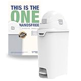 DIAPER CHAMP ONE Medium Handsfree mit Pedal - Windeleimer - geruchsdicht - berührungslose Bedienung - OHNE Nachfüllkassetten - für normale Müllbeutel - für ca. 45-50 Windeln (weiß)