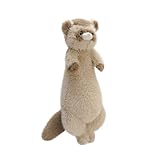 Fycakly Frettchen Plüsch Stofftier Puppe Kissen 20'' Frettchen Puppe Wurf Kissen Rückenlehne Für Bett Schlafen Kinder ​​ Plüschtier mit Sound​​ (Brown, One Size)