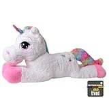 TE-Trend XXL Einhorn-Stofftier 110 cm - perfekte Einhorn-Plüschfigur für kreatives Spielen & traumhafte Kuschelstunden - Einhorn-Kuscheltier für stundenlangen Spielspaß - Plüschtier-Einhorn