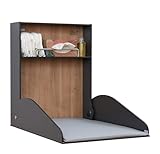 KEMMLIT Delicias Wickeltisch/Timkid kawa HPL- klappbar als Wandwickeltisch, Holzoptik, HPL, inkl. Wickelauflage