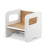 defiPad Sitzhocker für Kinder | Stylisch Wendehocker | Kindersessel ab 1 Jahr | Babystuhl Hocker Holz | Der Stuhl kann in einen Tisch verwandelt Werden | Montessori Kinderzimmer |