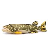 Wonder Sprout Kuscheltier Pike Plüschtier Hecht Fisch Spielzeug Superweich Pillow Stofftier Ozean Begleiter Baby und Kinder Geschenk für Halloween Weihnachten Mädchen Jungen (45cm, Gelb)