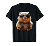 Lustige Wombats für alle Wombat Liebhaber Wombat mit Sonnenbrille Australien Beuteltier Süßer Wombat Unisex T-Shirt Schwarz Klein