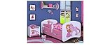HB Kinderbett mit Matratze und Bettkasten verschiedene Varianten Mädchen ROSA (160x80 cm, Prinzessin mit Einhorn)