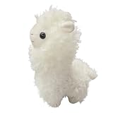 Alpaka Kuscheltier, Süß und Weich Kuscheltier Lama, Alpaka Kuscheltier Klein, 25cm Stand Alpaka Plüschtier, Weiß Kuschel Alpaka, Alpaca Stofftier Geburtstagsgeschenke für Mädchen und Jungen (Weiß)