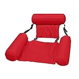 Luftkissen Sommer aufblasbare Faltbare schwimmende Reihen Schwimmbad Wasser Hängematte Luftmatratzen Bett Strand Wassersport Liege Stuhl Strapazierfähiges, weiches Material (Color : Red)