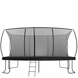 Zero Gravity Trampolin Outdoor oval, TÜV GS geprüft, Komplettset inkl. Leiter, Aufbauvideo, Outdoor Trampolin für Kinder & Erwachsene mit innenliegendem Sicherheitsnetz (Schwarz, 457x305cm)