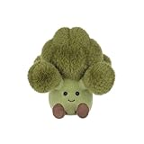 Apricot Lamb frische Brokkoli Plüschtiere für Kinder, weiche niedliche Kuscheltier für Baby Mädchen und Jungen, Flauschige Gemüse Brokkoli Grün 18 cm