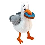 BEMIRO Möwe Plüschtier – 24 cm – Mit Essen im Schnabel – Gestickte Details – Kuschelig weich (Donut)