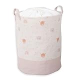 Herding babybest Wäschekorb, Little Friends, ca. 40x50cm, Beschichtete Innenseite, Mit Henkeln und Kordelzug, Polyester/Baumwolle/Viskose