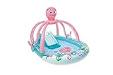 INTEX Friendly Octopus Aufblasbarer Kiddie Pool: aufblasbarer Kinderpool mit Wassersprüher und Rutsche – Splash Pad – 233,7 x 182,9 x 149,9 cm – ab 3 Jahren