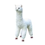 Xiyocadt Alpaka Kuscheltier, Groß Stehend Realistisch Alpaka PlüSchtier Lama Kissen SeitenschläFer, PlüSchtier Plushies Weiches Lammfellwolle Geschenk FüR Kinder MäDchen Jungen (Weiß,38cm)
