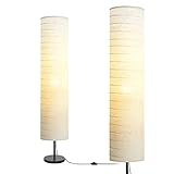 LALISU Stehlampe Papier Lampe Moderne Stehlampen mit Lampenschirm, Stehlampe für für Wohnzimmer Mit Fußschalter, Schlafzimmer und Arbeitszimmer (White-03)
