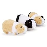 Zappi Co Meerschweinchen-Set aus 100% recyceltem Plüsch, Set mit 3 Spielzeugen (je 15 cm), weich, kuschelig, umweltfreundlich, Meerlis Kollektion für Neugeborene