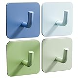 DEKAZIA® Kleiderhaken Kinder 4er-Set Jungen Blau-Grün | Kindergarderobe Haken Garderobenhaken Wandhaken Kinderzimmer Klebehaken selbstklebend ohne Bohren