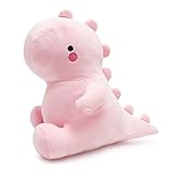 Poywuo Dinosaurier Plüschtier Stofftier Dino Kuscheltier Plüsch Stofftierpuppe Dekokissen Weihnachten Geburtstag Geschenke für Jungen Mädchen Kinder (Hellrosa, 40cm)