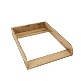 regalik Wickelaufsatz für Malm von IKEA, Wickeltischaufsatz für 48 cm Kommoden, Abnehmbar Wickelkommode aufsatz, Abgerundeten Frontplatten, Oak, 72cm x 54cm