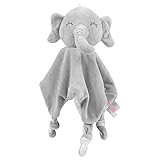 Vicloon Schmusetuch, Kuscheltuch mit Knisterfolie und Glöckchen, Weich & Waschbar, 27 x 26 cm, Baby Kuscheltier, Schmusetuch für Babys ab dem 1 - Elefant…