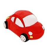 champracer Kuscheltier Kraftfahrzeuge Puppe Stofftier Kissen Plüschtie Auto Käfer, zum Spielen und Kuscheln, Weiches Schmusetier für Mädchen, Jungen, Babys (35 cm,Rot)