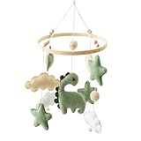 Mobile Baby Windspiele, Filz Baby Mobile für Bett, Wald Tier Mobile Wickeltisch mit Dinosaurier, Sterne, Wolken für Babybett Kinderbett, Neugeborenen Geschenk für Jungen Mädchen