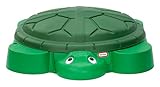 Little Tikes Turtle Sandbox - Grüner Sandkasten mit 4 geformten Sitzen, Schirmschlitzen und Abnehmbarer Beleuchtung für Jungen und Mädchen im Alter von 1 bis 6 Jahre