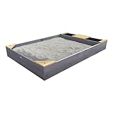 AXI Kelly Sandkasten aus Holz mit Sitzbank, Sitzecken & Behältern für z.B. Wasser | Sandbox für Kinder in Grau & Braun | 180 x 115 cm