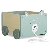 Navaris Spielzeugkiste Kiste Aufbewahrung für Spielzeug - Aufbewahrungsbox für Kinderzimmer - 26,4x20x25,8cm Spielkiste für Kinder - mit Rädern