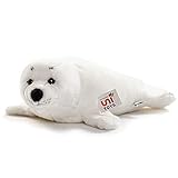 Uni-Toys – Seehund weiß - 46 cm (Länge) - Plüsch-Robbe - Plüschtier, Kuscheltier