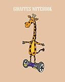 GIRAFFES NOTEBOOK: giraffe on hoverboard - 50 sheets, 100 pages - 8 x 10 inches