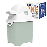 Geruchsdichter Windeleimer Diaper Champ ONE Windelbehälter funktioniert mit normalen Tüten Müllbeutel - Mülleimer ohne Nachfüllkassetten - +/- 30 Windeln - einfache Einhandbedienung - mint/weiß