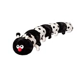 Xiyocadt Raupe Stofftier Plüsch, Bunte Lange Kognitive Plüsch Wurm Gefülite Puppe, Cartoon Tier Gefülltes Kissen, Raupe Spielzeugpuppe Plüschtier Puppenspielzeug Dekokissen für Kinder (90cm,Schwarz)