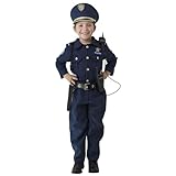 Dress Up America Polizeikostüm für Kinder– Polizeikostüm Kinder Inklusive Hemd, Hose, Hut, Gürtel, Trillerpfeife, Pistolenhalfter und Walkie-Talkie-Cop-Set - Rollenspiel-Polizei Kostüm Kinder