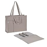 LÄSSIG Baby Wickeltasche mit Wickelunterlage, Kinderwagenbefestigung, nachhaltig produziert/GRE Tote Up Bag taupe