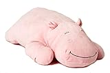 Uni-Toys - Plüsch-Kissen - Nilpferd rosa - Ultra-weich - 56 cm (Länge) - Plüschtier, Kuscheltier