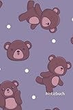 Notizbuch: Teddybär Notizbuch | 6x9 Zoll DIN A5 | 100 Seiten liniert | Kuscheltier Notizheft | Bären Tagebuch | Teddybären Geschenk