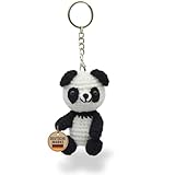 KEYSPACE Schlüsselanhänger Panda Pandito - liebevolle Handarbeit gehäkelter Bärchen Anhänger - süßes Panda Kuscheltier klein - Bär Schlüsselanhänger cute - niedliche Pandabär Geschenke
