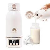 JOLLY MINO Flaschenwärmer Baby Unterwegs, Tragbarer Flaschenwärmer Baby, Erwärmt Wasser Oder Milch, Ultraschnelles Aufladen, Perfekt Für Die Nacht, Pasteurisierungsfunktion, Reinigungsbürste