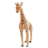 Hengqiyuan Riesen Giraffe Kuscheltier Groß Plüschtier Puppe Deko Geschenk Kinder Spielzeug XXL Braun Gelb,120cm