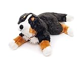 Uni-Toys - Berner Sennenhund mit Geschirr, liegend - 62 cm (Länge) - Plüsch-Hund, Haustier - Plüschtier, Kuscheltier