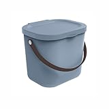 Rotho Babydesign Mini-Windelsammler YUMA aus recyceltem Kunststoff, hygienisch & umweltfreundlich – mit Deckel & Tragegriff, blau, 6 Liter
