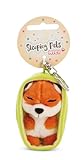 NICI Schlüsselanhänger Sleeping Pets Fuchs 8cm in Körbchen - orange - Treuer-Begleiter für Rucksack oder Tasche, Schlüsselhalter für klein und Groß | 61601