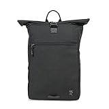 FUCHS & REBELL® Rolltop Rucksack PIET - Durchdacht & Nachhaltig - mit Laptopfach & Anti Diebstahl Tasche - 15-22L (Schwarz)