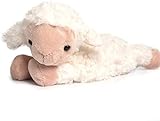 Herbalind Wärmekissen für Babys Schaf (Frieda) - Kirschkernkissen, Wärmekuscheltier Flauschiges wärmendes Stofftier 25x23 cm als Wärmflasche mit Körnerkissen